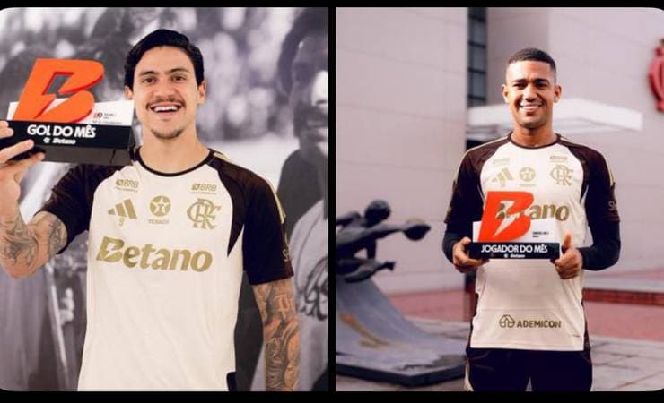 Samuel Lino é eleito Craque do Mês e Pedro recebe Gol do Mês pelo Flamengo
