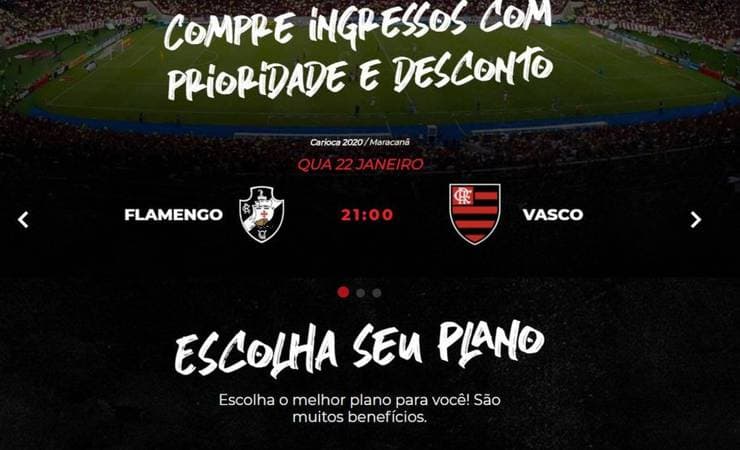 Site do Flamengo comete gafe e mistura nome do clube com escudo do Vasco